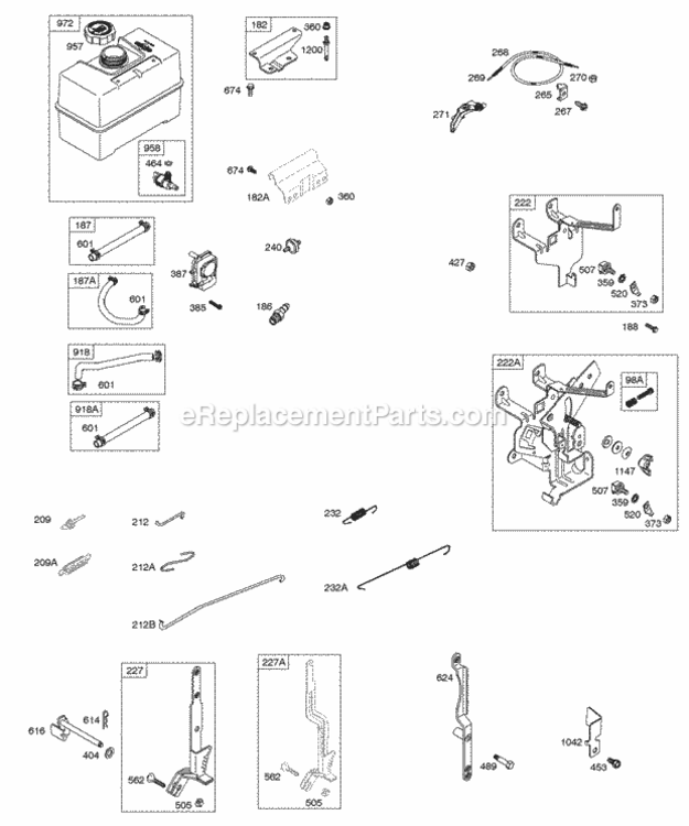 Page F Diagram and Parts List for 19E412-1134-E1  Briggs and Stratton Engine